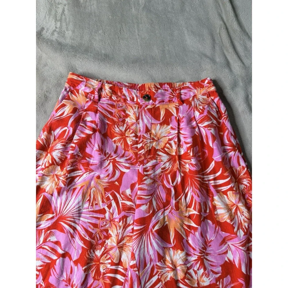Marc New York Andrew Marc Tropical Floral Pull On Wide Leg Pants M - Picture 7 of 15